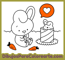 Dibujo de conejo para colorear online para niños y niñas