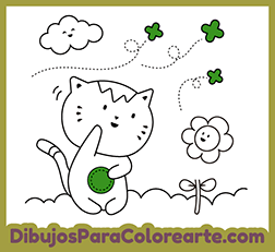 Animales para Colorear: Gato. Dibujos infantiles para pintar online