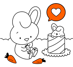 Dibujos gratis para pintar para niños pequeños: Conejo para colorear online