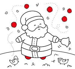 Ilustraciones navideñas para niños y niñas: Santa Claus para colorear gratis