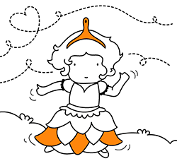 Dibujos de princesas para niños pequeños: Princesa bailarina para colorear online