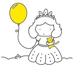 Dibujo de princesa feliz para pintar gratis para niños pequeños