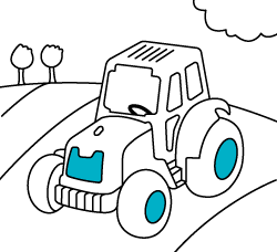 Imágenes fáciles para pintar de transportes: Tractor para colorear online