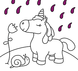 Dibujos online para colorear para niños de 2 a 5 años: Unicornio con alas