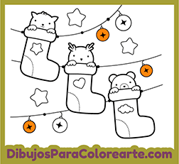 Dibujos de botas de Navidad para colorear online o imprimir