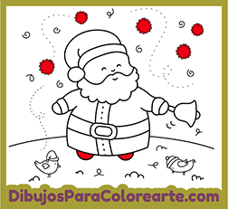 Dibujo de Papá Noel para pintar online: Santa Claus para colorear gratis para niños pequeños