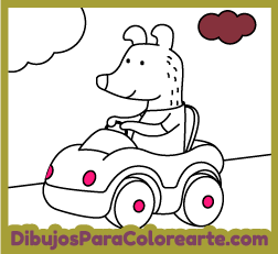 Dibujo infantil para colorear gratis: Ilustración para pintar online de Coche descapotable