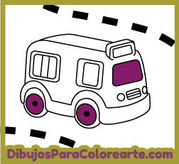 Ilustraciones para colorear online para niños: Bus para pintar gratis