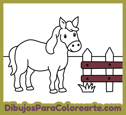 Dibujos infantiles de animales para colorear gratis online: Caballo