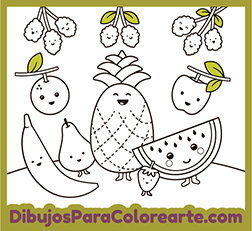 Dibujos de frutas para imprimir y colorear
