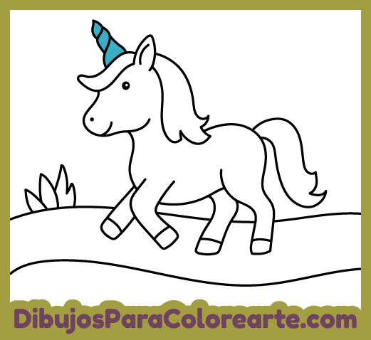 Dibujos infantiles de unicornios para colorear online y gratis para niños y niñas: Rumbo al río